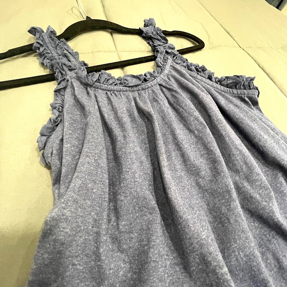 Cato Blue Tiered Ruffle Midi Dress Boho Cottagecore Sleeveless Pockets - LARGE - Picture 16 of 16